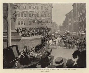 Lord Roberts überprüft die Kolonialtruppen vor der St. Paul